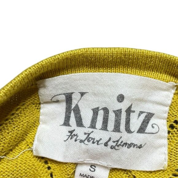 FOR LOVE AND LEMONS Knitz Halter Top Yellow Size Small - Picture 8 of 9